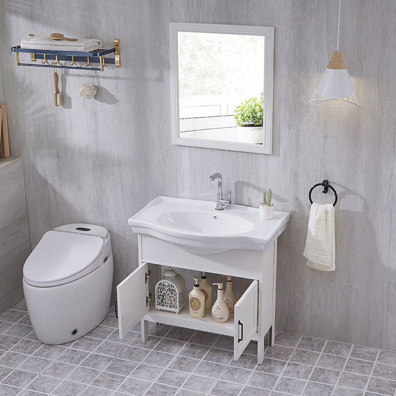 厕所洗手盆柜落地式洗脸盆卫生间洗漱台小户型卫浴柜阳台洗衣盆柜闪电