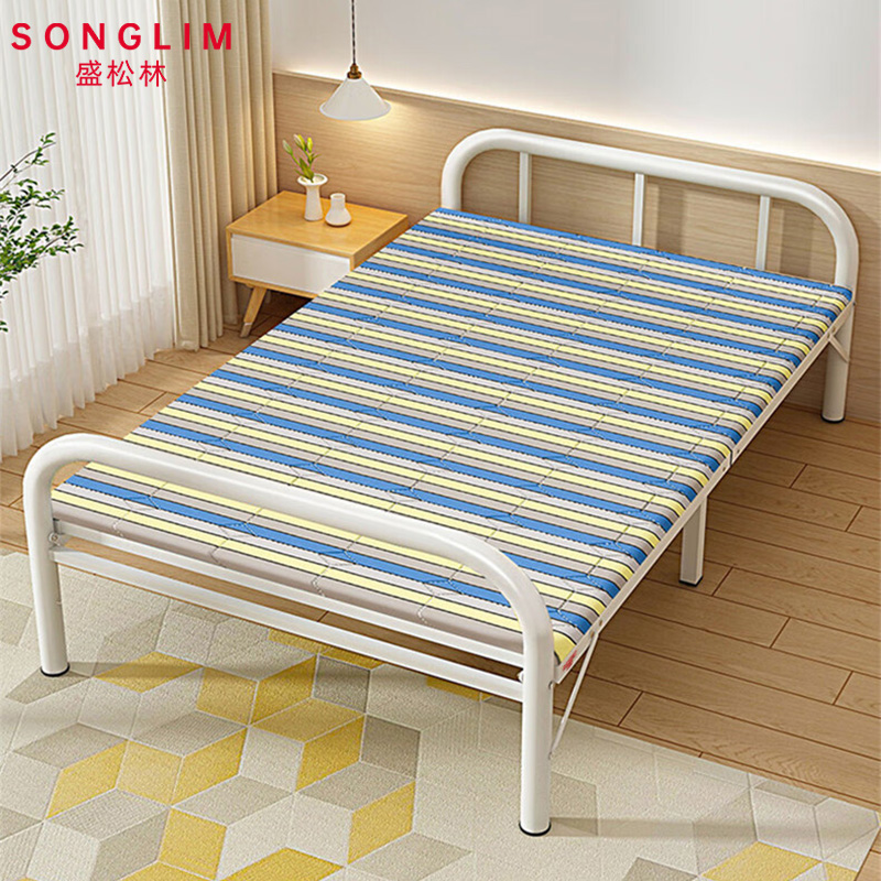 SONGLIM 盛松林 折叠床 100cm宽蓝条[加厚加固款] 张高清大图