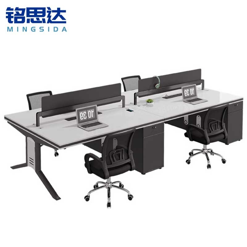 铭思达办公桌1.4米四人含椅套高清大图