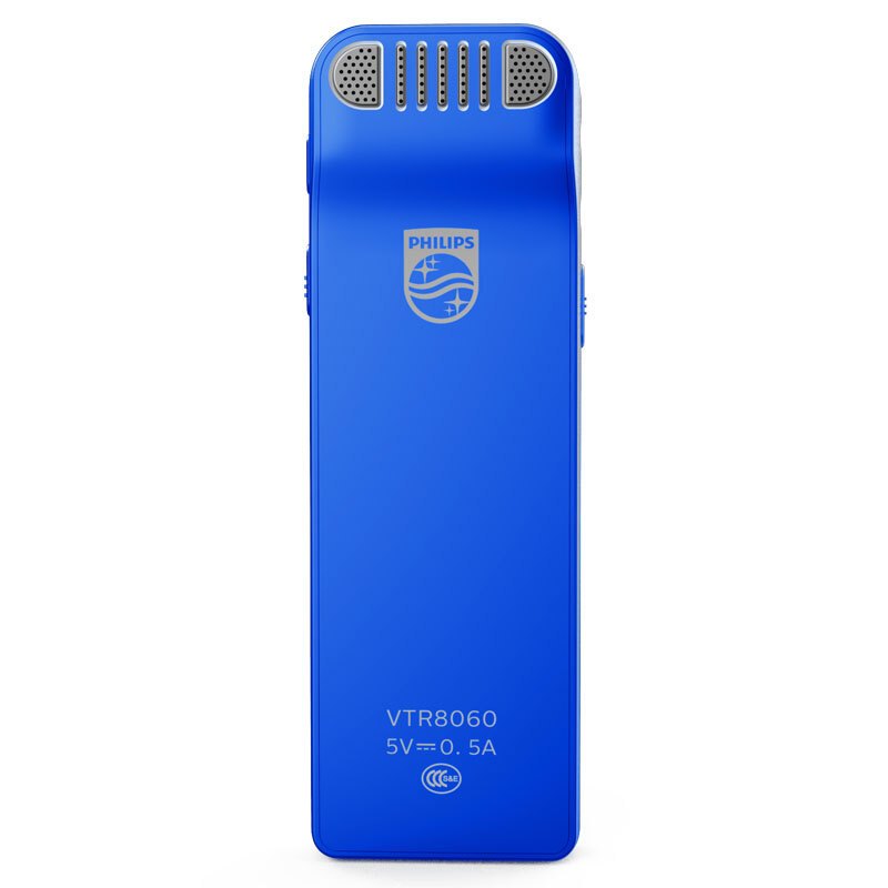 飞利浦录音笔 VTR8060 16G 会议 学习记录 WIFI 语音转文本 APP文件传输分享 智能数字降噪录音笔 蓝色