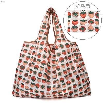 草莓[36*40]CM 中号 其他 手提袋大容量防水便携可折叠超市购物袋大容量包防水布袋买菜袋子
