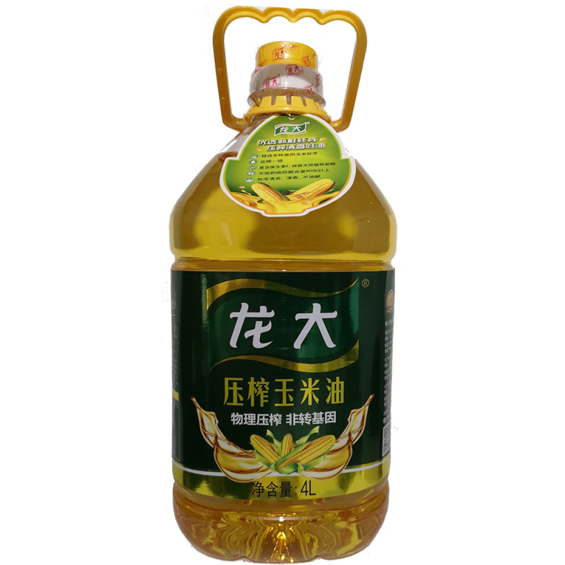 龙大食用油玉米油4l桶装非转基因玉米胚芽油4l桶每箱4桶无添加物理