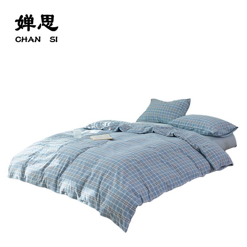 婵思 水洗棉暖阳系列格子四件套图片