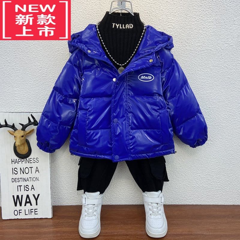 可莉允男童羽绒服冬季2022新款洋气儿童轻薄棉服宝宝加厚免洗外套图片
