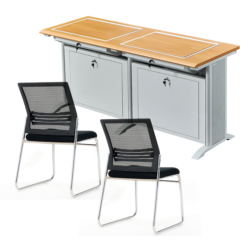 炯豪 翻转电脑桌 双人位含椅 套高清大图