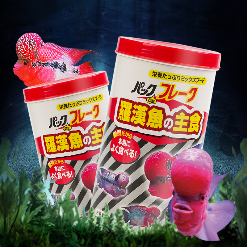 血鹦鹉罗汉财热带鱼鱼食罗汉鱼食罗汉鱼饲料寿星头起头增色鱼食高清大图