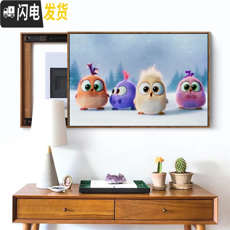 三维工匠2019年新款5D满钻带框钻石画小幅愤怒的小鸟卧室 满钻全贴[愤怒的小鸟60*40厘米]多配30钻量,免十字绣高清大图