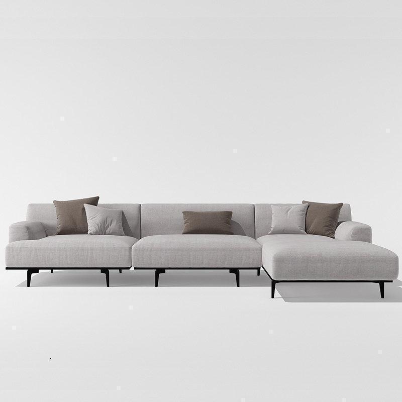 森美人轻奢羽绒布艺沙发北欧简约现代客厅组合套装意式简黑白灰设计师