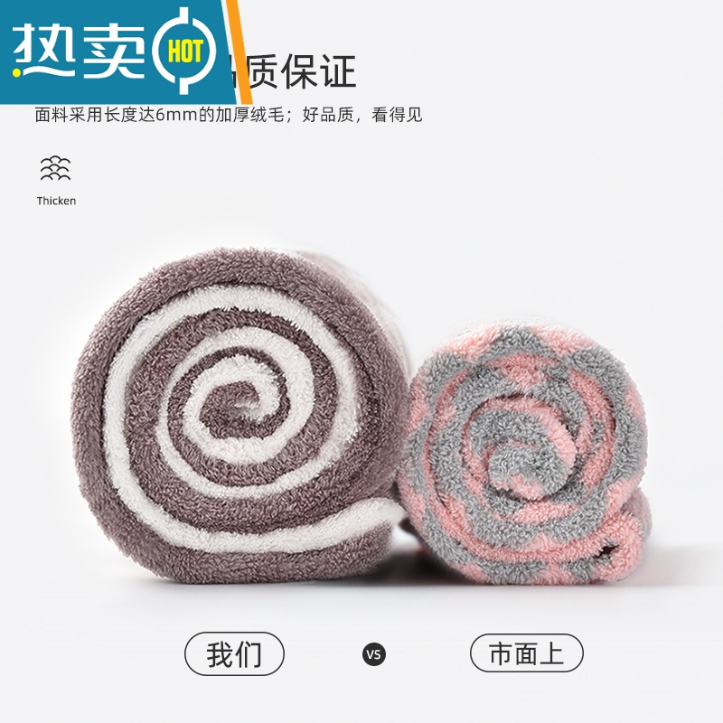 敬平干发帽加厚吸水速干洗浴帽女包头毛巾儿童洗头擦头干发巾器 [升级特厚珊瑚绒]粉白条纹-2条装高清大图