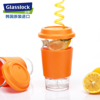 三光云彩(GLASSLOCK)韩国进口钢化耐热玻璃水杯 泡茶杯橙色 RC106-1 500ml