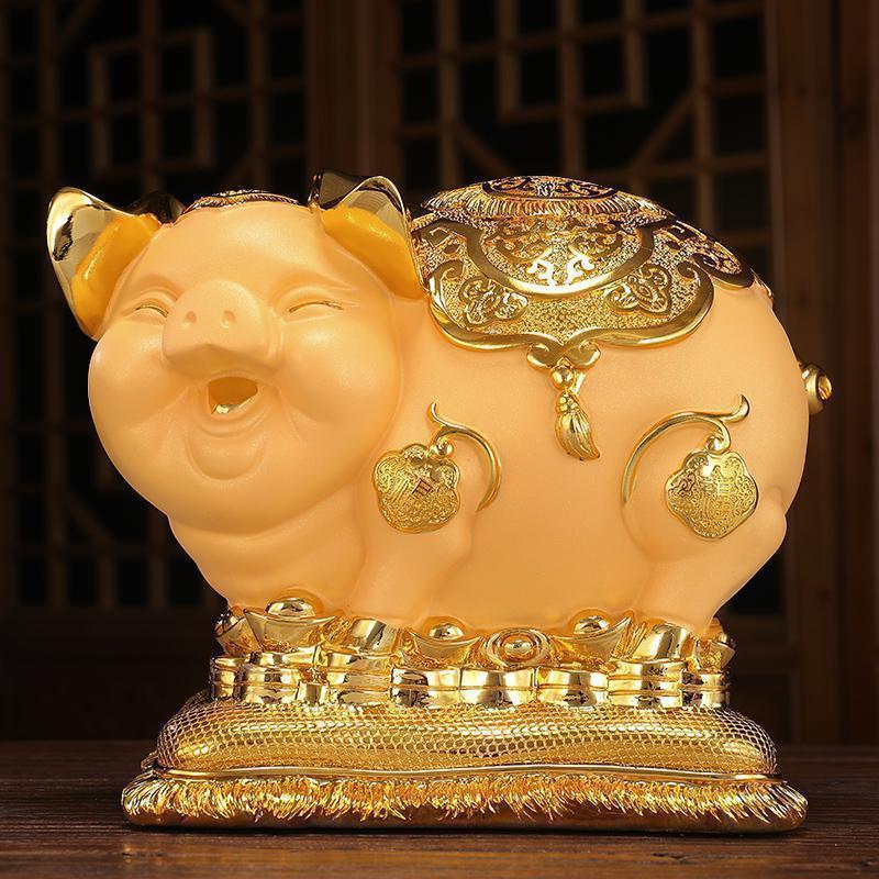 金猪摆件风水生肖发财猪创意工艺品客厅家居摆设酒柜装饰_9_921
