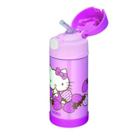 膳魔师THERMOS 儿童 保温用品 保温 吸管杯小孩学饮杯婴儿训练杯宝宝便携防漏不锈钢水杯 F4013 KT001