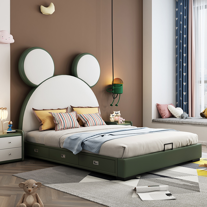 梵宜儿童兔子床男女孩卡通床男女生ins风公主王子卧室网红双人床