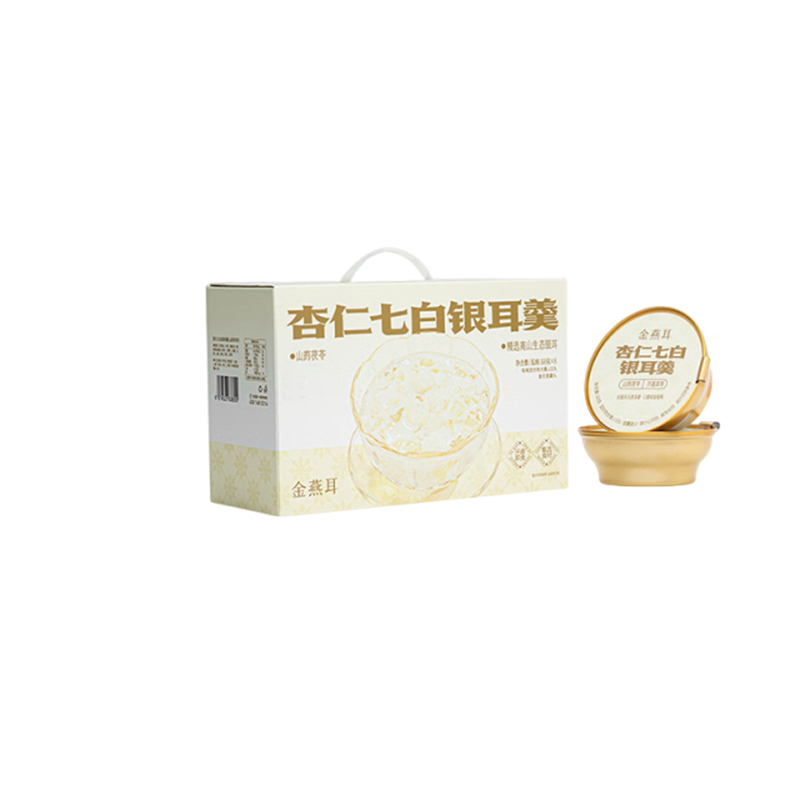 金燕耳 杏仁七白银耳羹(山药茯苓)即食早餐 168g*8碗 / 盒高清大图