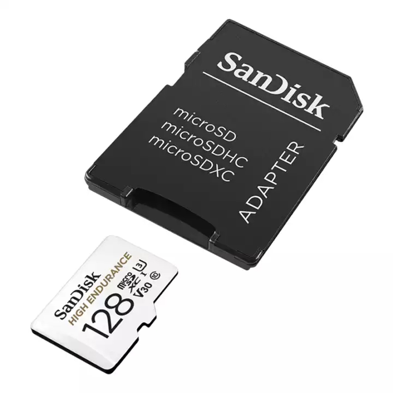 闪迪行车记录仪/安防监控专用Micro SD卡高度耐用U3/V30 TF卡 128G卡+卡套+读卡器+卡盒