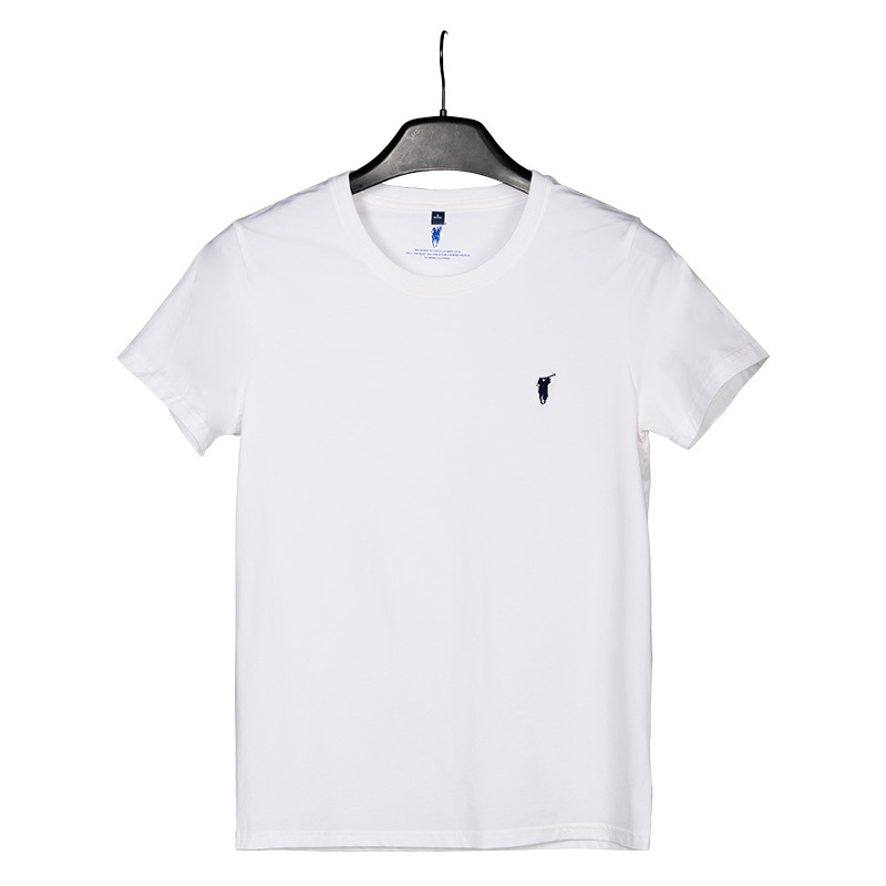 polosport短袖t恤男2021夏新款纯色修身圆领刺绣男士新疆棉潮流