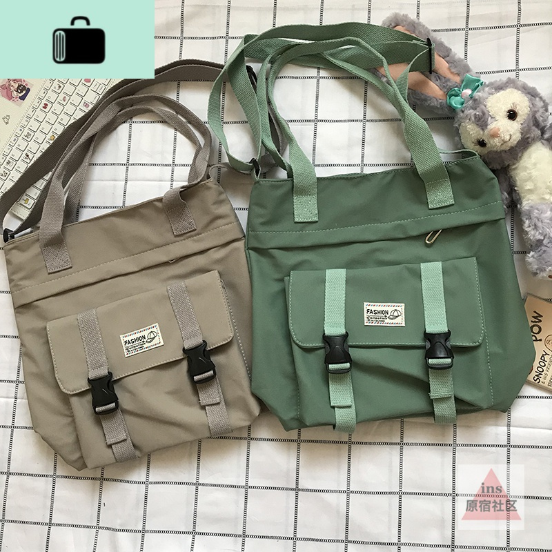 韩国ins帆布包女斜挎包原宿风学生上课包韩版少女百搭ulzzang日系new
