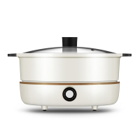九阳(Joyoung)电火锅C21-HG3 白色4.5升L家用IH电磁加热多功能分体式鸳鸯火锅
