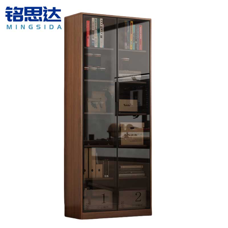铭思达书柜两门台高清大图