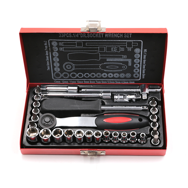WEDO维度 WD157A-33 33件1/4系列公制套筒组套 33pcs 单位:套高清大图