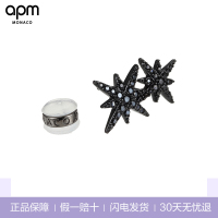 apm MONACO 黑色双星耳钉 欧美风格 925银 女士 耳钉 耳环 银耳钉 AE9784BZT
