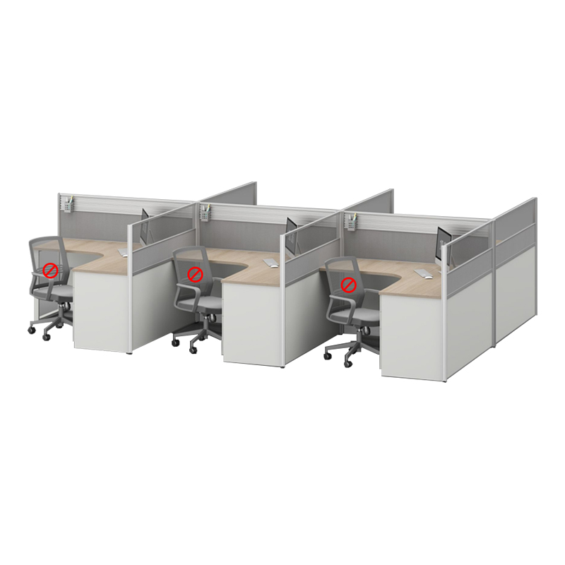 臻远ZYGW-138屏风工作卡位职员桌办公桌 干型六人位高清大图