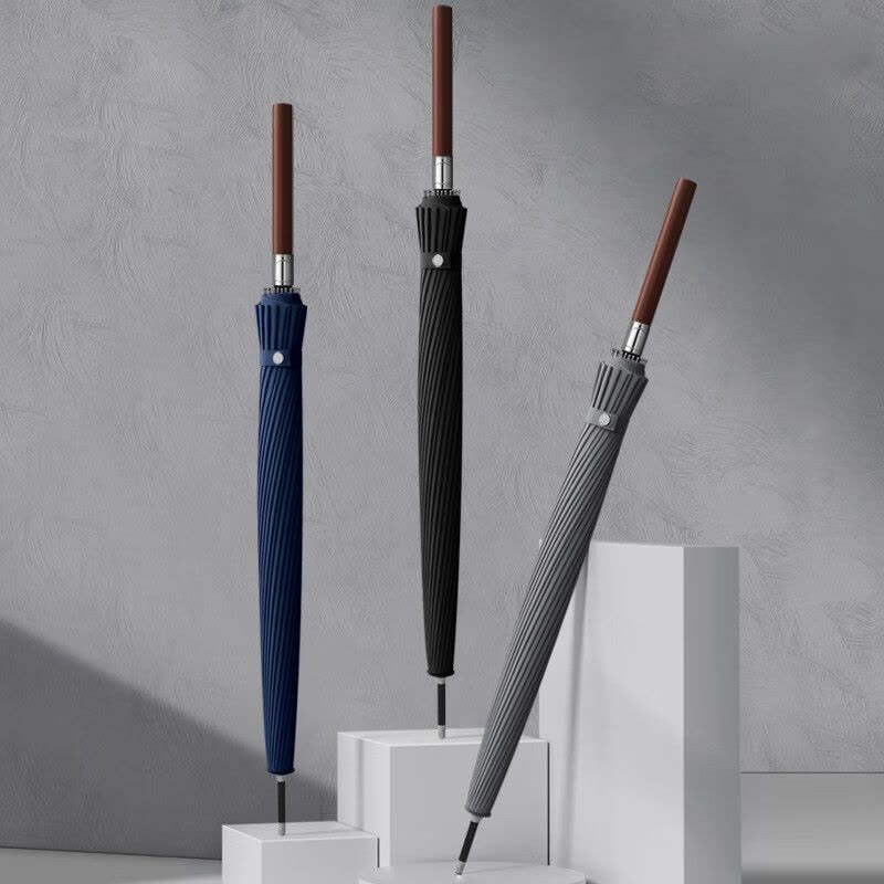 美度雨伞63.5cm*24K长柄伞实木柄双人大号M1606(颜色随机)图片