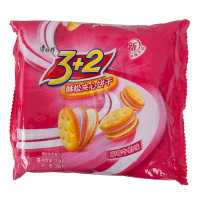 康师傅 3+2酥松夹心饼干(草莓牛奶味)354g/袋