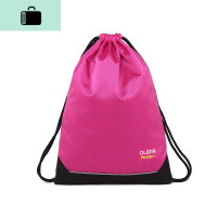 束口袋抽绳双肩包轻便束绳布袋街头潮流简约男童旅行包迷你小背包NEWLAKE 玫红色