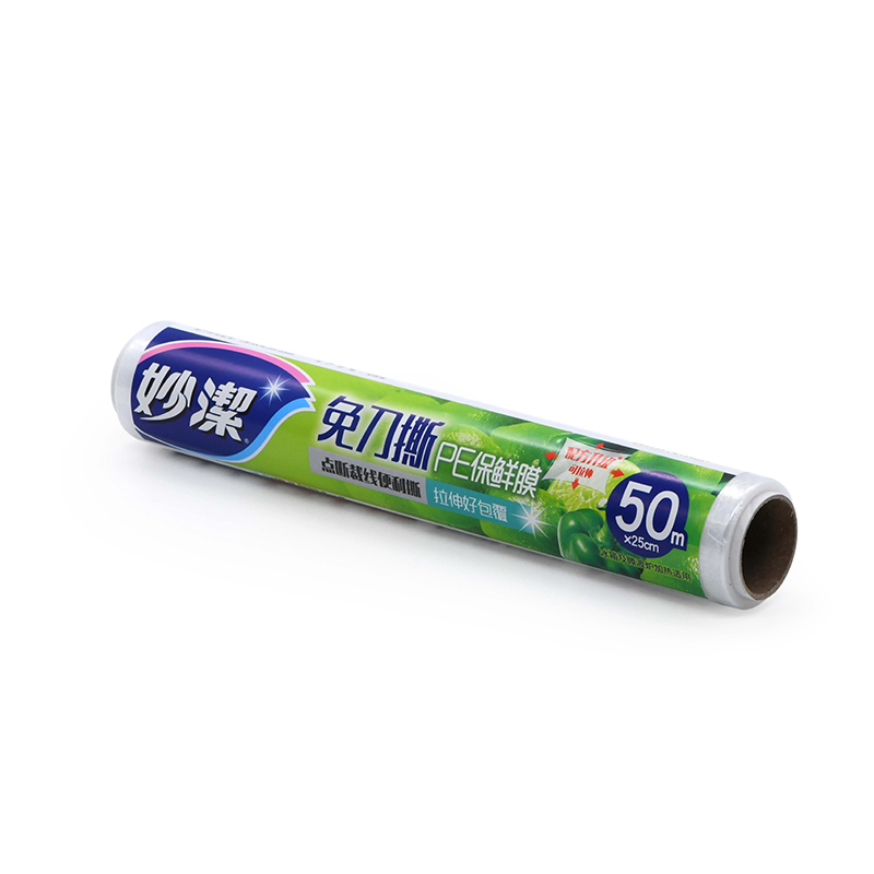 妙洁(MIAOJIE)免刀撕PE保鲜膜25cm*50米中碗经济装高清大图