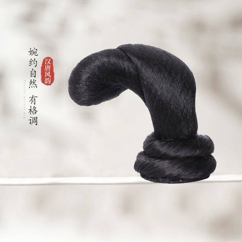 古风假发灵蛇发髻唐风襦裙仕女造型飞天发髻影楼簪花假发发包发髻