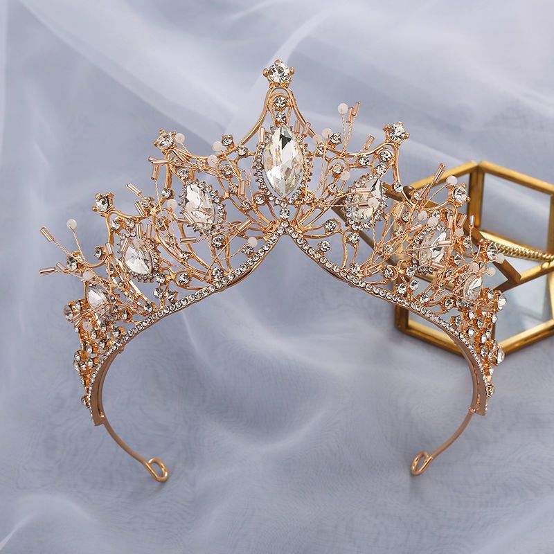 儿童皇冠头饰女童新款王冠水晶发箍模特走秀盘发饰品公主发卡新款205
