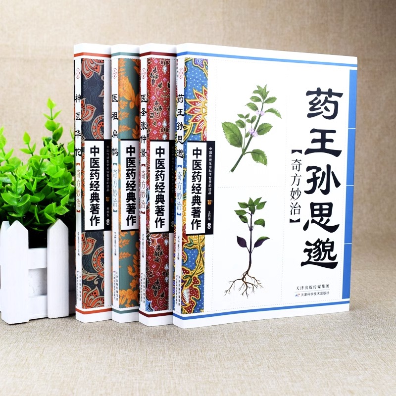医圣张仲景 [正版]全4册中医书籍大全药王孙思邈+神医华佗+医祖扁鹊+医圣张仲景中医基础理论本草纲目黄帝内经中医四大名著高清大图