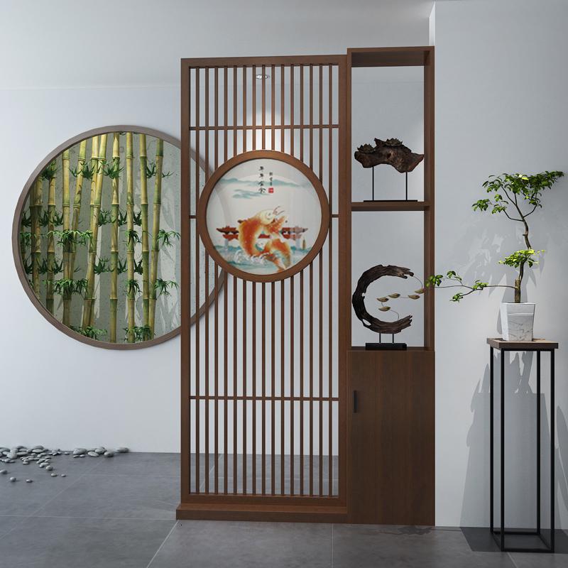 BONJEAN新中式屏风卧室遮挡家用客厅玄关隔断装饰可移动实木座屏现代简约高清大图