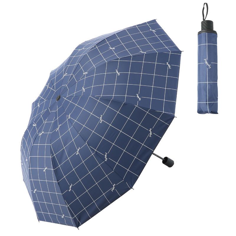 十骨加大雨伞双人三人超大号折叠雨伞男女遮阳伞三折晴雨太阳伞视频