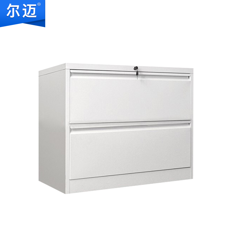 尔迈 铁皮柜挂劳柜带锁卡箱FC办公柜挂捞柜A4立式抽屉挂快劳文件柜子 二抽宽卡箱