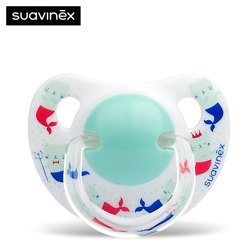 苏维妮(SUAVINEX )原装进口仿生宝宝安睡型硅胶安抚奶嘴(6/18个月)白色美人鱼