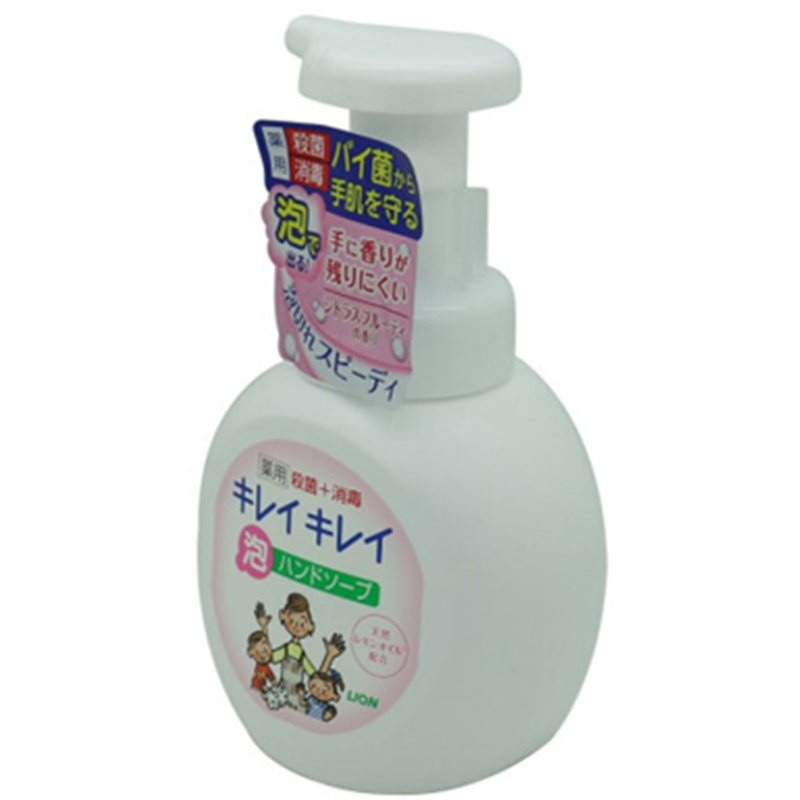 日本进口狮王(LION) 趣净 全植物泡沫洗手液 淡香型 250ml 净化皮肤 健康抑菌