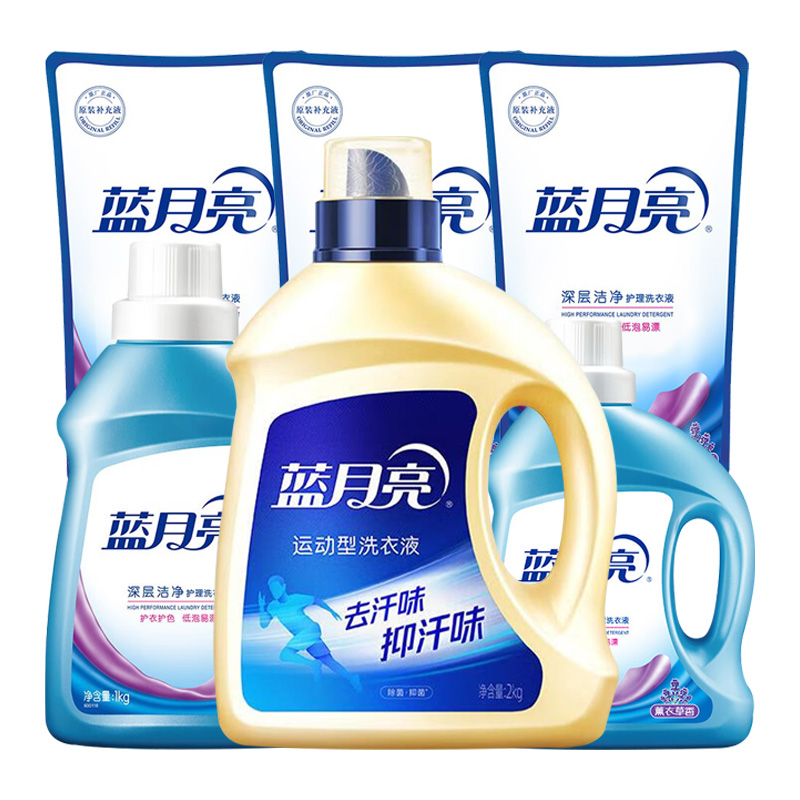 蓝月亮洗衣液套装5kg深层清洁强效去污80002343(包装随机)