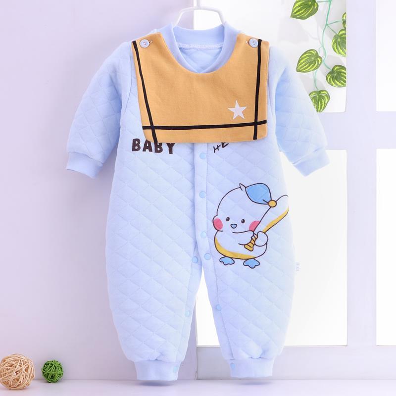 婴儿连体衣秋冬季男女宝宝加厚保暖哈衣01岁秋装棉新生儿衣服