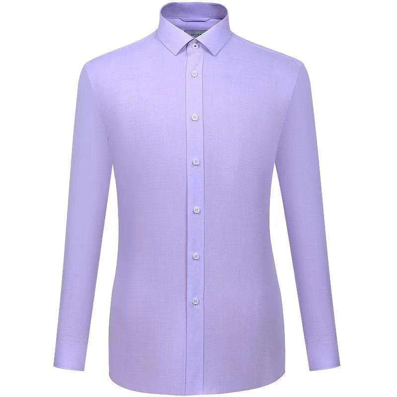 希努尔男装2019秋季新款青年商务休闲衬衫男士翻领明门襟时尚显年轻