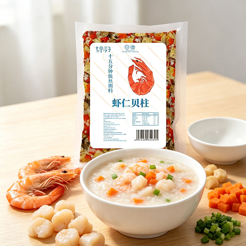 七里浮子 15分钟快熟虾仁贝柱膳食粥料 450g