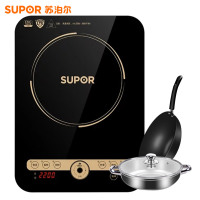 苏泊尔(SUPOR)电磁炉家用多功能一键猛火大面板 2200W大火力大功率火锅炒菜炒锅+汤锅C22-IH91