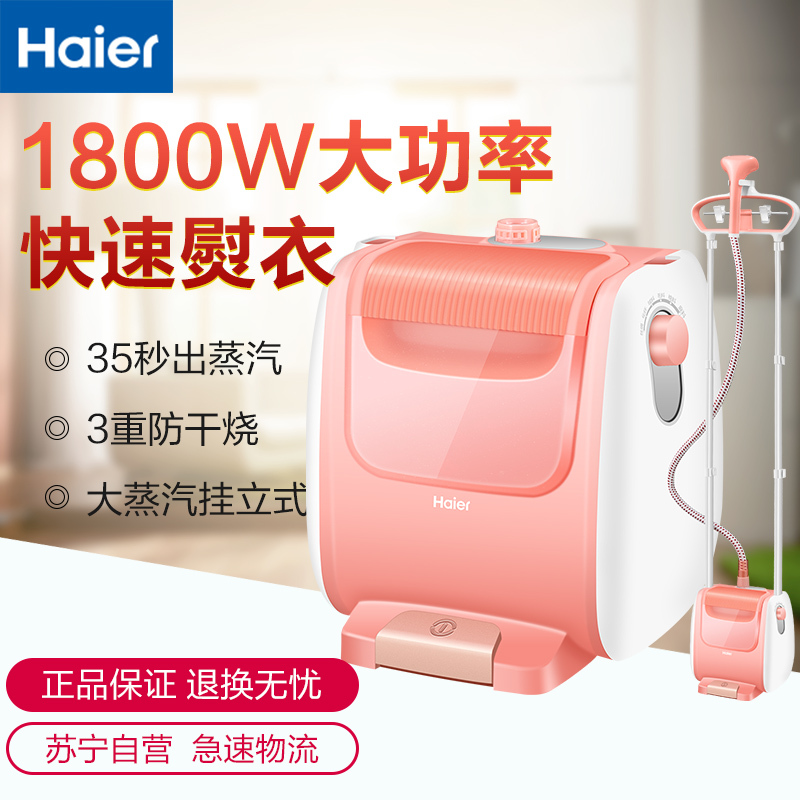 海尔(Haier)挂烫机 HY-GS2306FG 大功率双杆大蒸汽 家用小型 挂式铝材质电熨斗 2.4升水箱防干烧熨烫机
