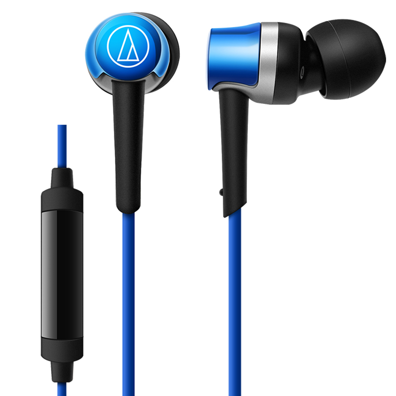 Audio Technica/铁三角 ATH-CKR30iS BL蓝色手机通话线控带麦入耳式耳机