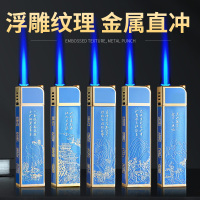 高颜值金属防风打火机定制订做批发新款正品潮流可充气防爆耐用 桃花源10支-金属防风