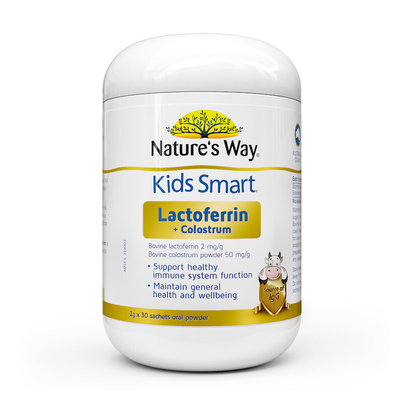 效期至22年3月1日 Nature’s Way澳萃维|佳思敏 金装乳铁蛋白儿童牛初乳含免疫球蛋白 2g/包*30包