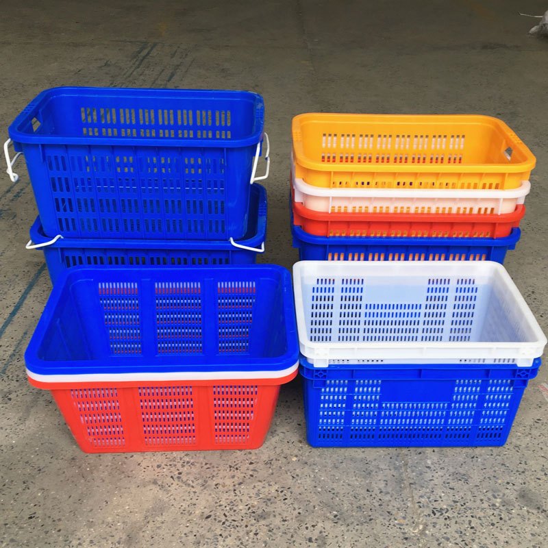 趣涉家居 加厚菜箩带铁耳塑料胶框蔬菜筐物流框运输筐服装收纳篮周转箩创意简约家居家用收纳用品简约创意日用品