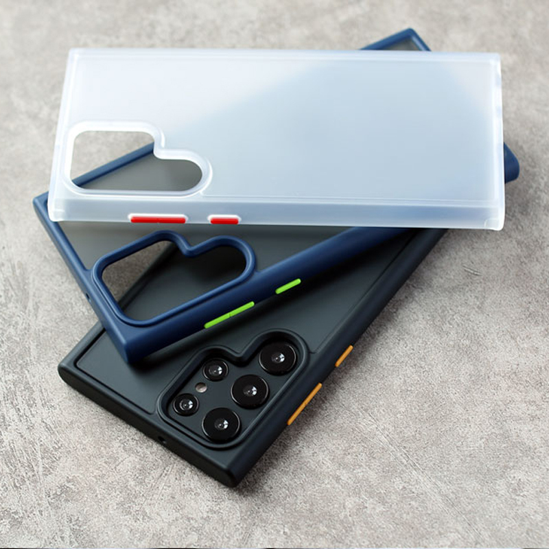 安美宝三星s23ultra手机壳galaxy保护套s22肤感磨砂s22透明plus撞色