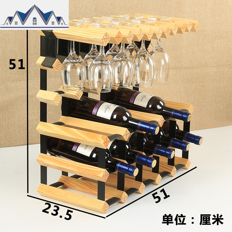 实木红酒架悬挂红酒杯架 创意实木酒瓶架高脚杯架 欧式倒挂酒杯架 三维工匠收纳层架高清大图